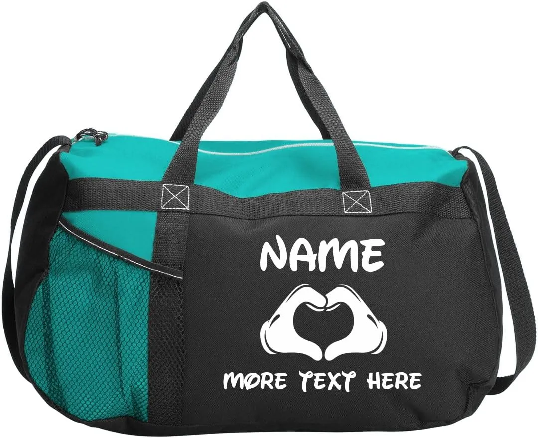 Custom Text Sport Girl Duffel: Gym Duffel Bag