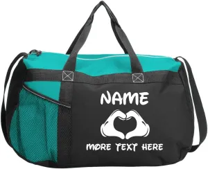 Custom Text Sport Girl Duffel: Gym Duffel Bag
