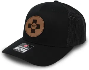 Custom Trucker Mesh Cap Your Monogram Cross Jesus God Sign First Aid B Personalized 5 Panel Hat