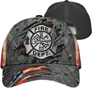 Customize Fire Department Badge Trucker Hat with Mesh Back Comfortable Firefighter Themed Meshback Caps Gift for Firemen