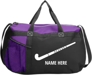 Customized Girl Add Your Name Field Hockey Sports Duffel Bag: Gym Duffel Bag