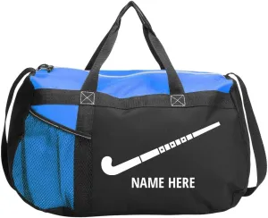 Customized Girl Add Your Name Field Hockey Sports Duffel Bag: Gym Duffel Bag