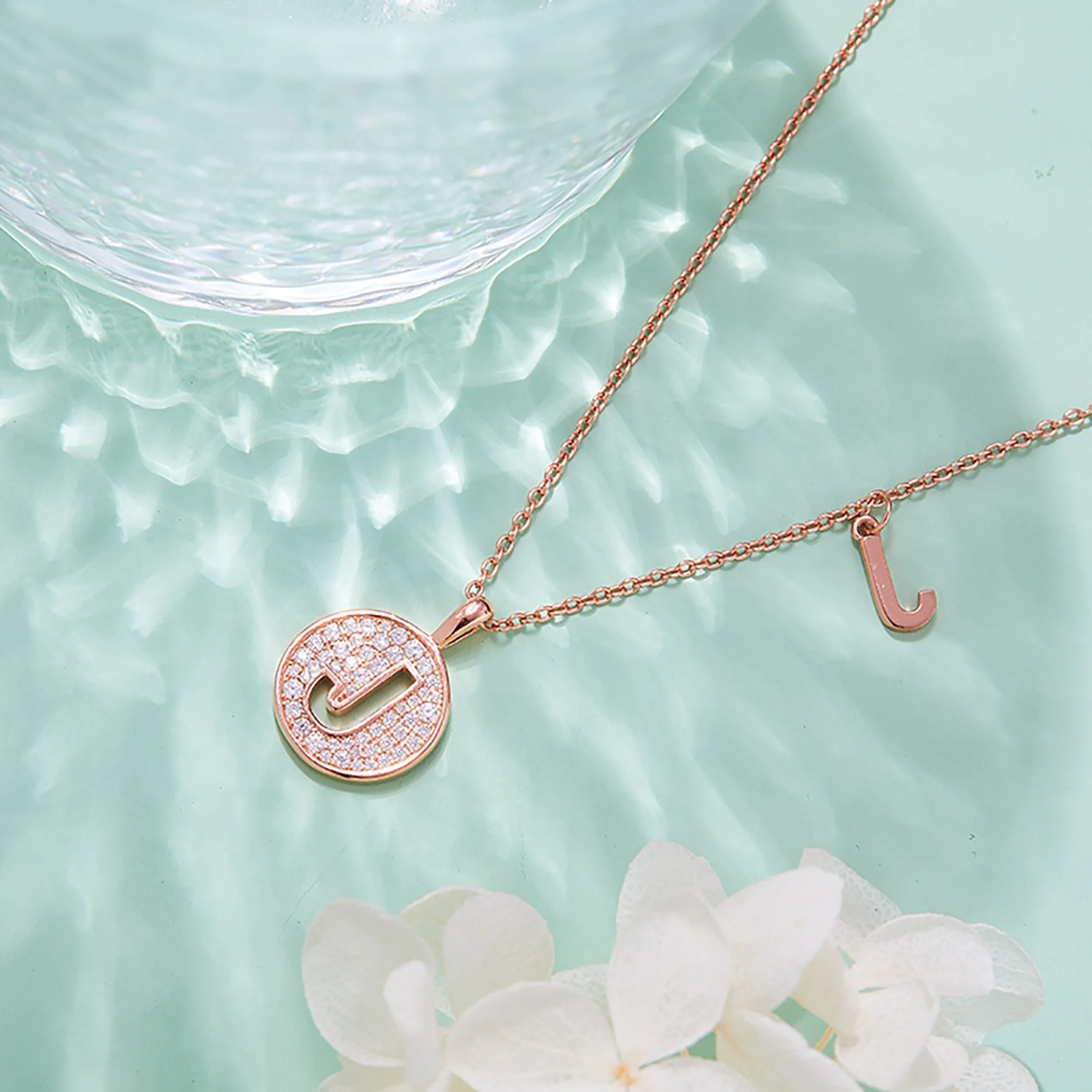Customized "J" Letter Moissanite Diamond Necklace