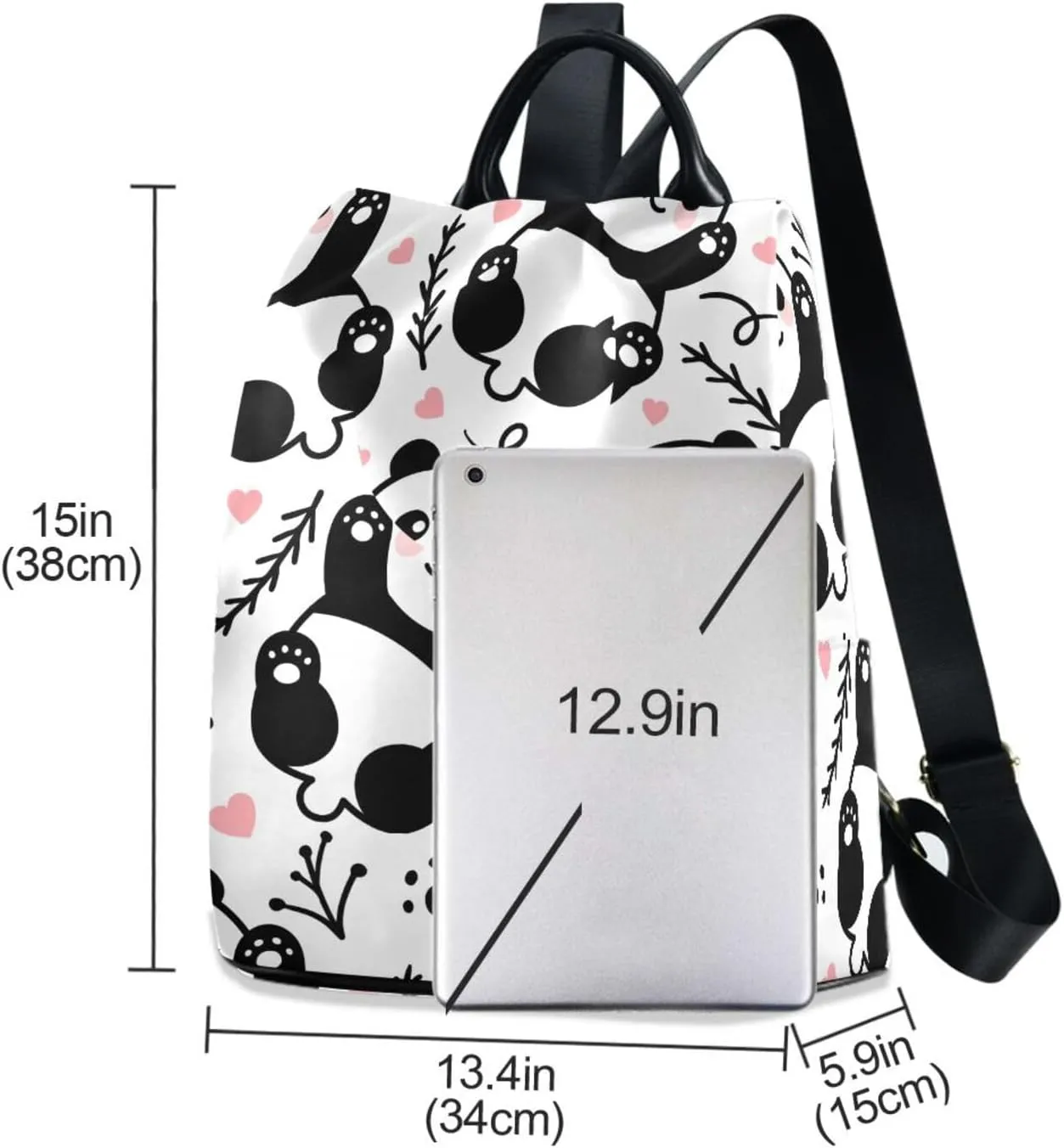 Cute Cartoon Panda Backpack Purse for Women Anti-Theft Fashion Back Pack Shoulder Bag