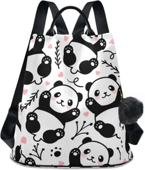 Cute Cartoon Panda Backpack Purse for Women Anti-Theft Fashion Back Pack Shoulder Bag
