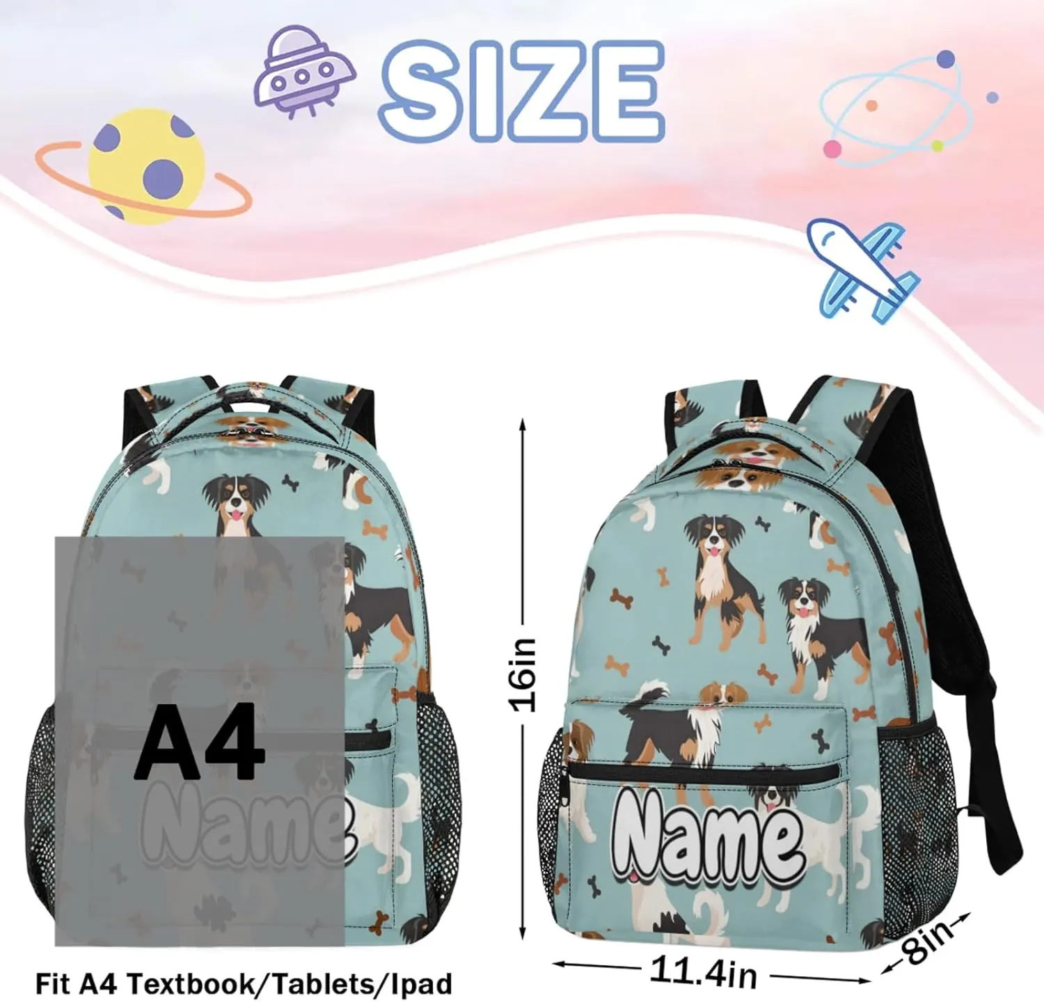 Cute Dog Puppy Animal Large Backpack Fashion Travel Backpacks for Business Women Men Casual Laptop Bag Waterproof Lightweight Shoulder Bags 16in