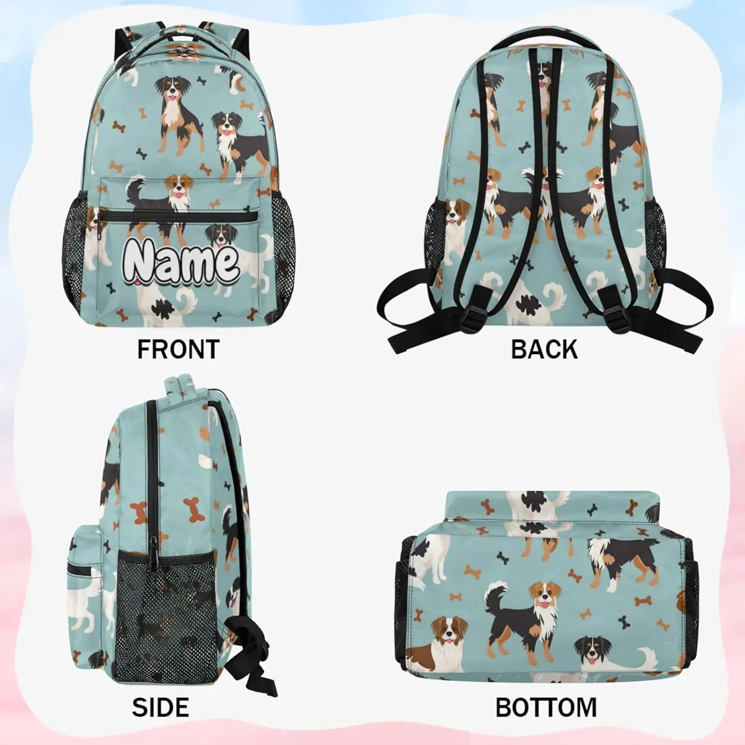 Cute Dog Puppy Animal Large Backpack Fashion Travel Backpacks for Business Women Men Casual Laptop Bag Waterproof Lightweight Shoulder Bags 16in