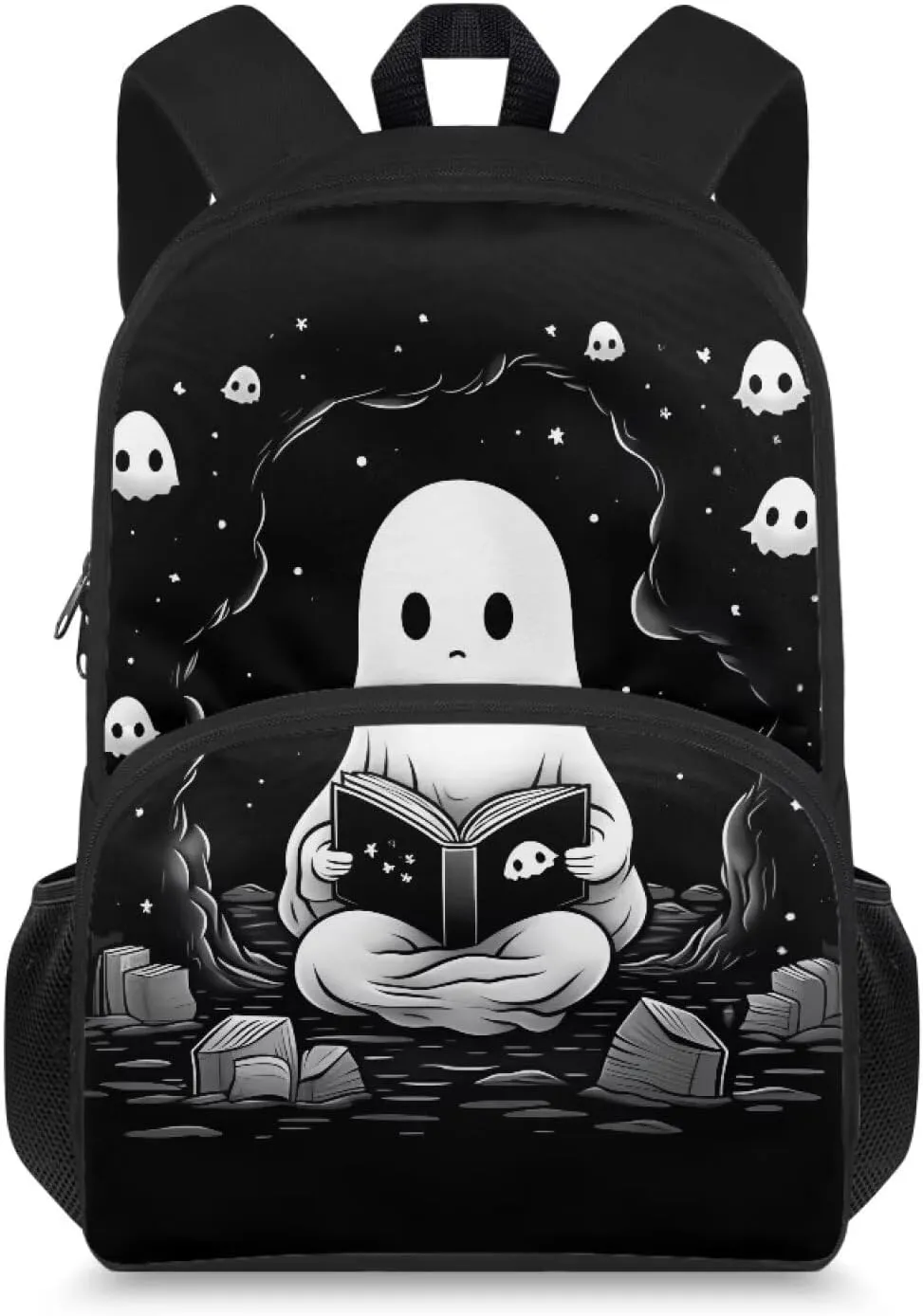 Cute Ghost Backpack for Girls School Backpacks for Girls 10-12 Large Capacity Waterproof Bookbag Cute Toddler Bookbag Travel Laptop Backpack for Girl Kid Students Elementary School