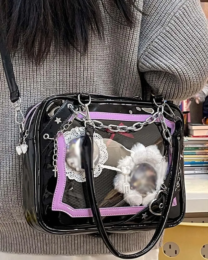 Cute ITA bag, a badge display bag that can be carried on both shoulders, suitable for daily wear and fashion shows