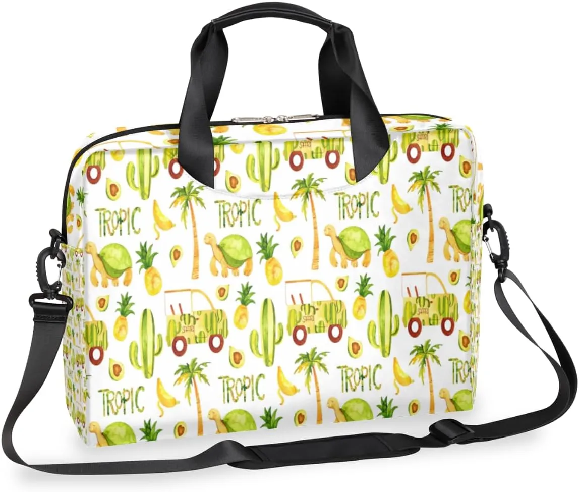 Cute Tropic Animals Laptop Bag 16 Inch with Shoulder Straps & Handle Water-Resistant Durable Messenger Bag for Men Women Business Office Travel Gifts