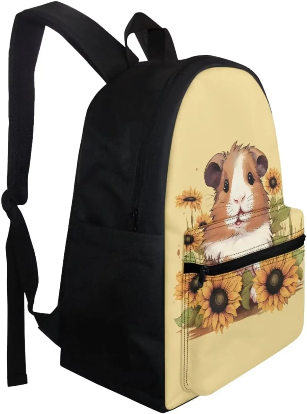 Cute Voles Backpack with Lunch Box Kids Girls 3rd Grade Sunflowers Print Hand Carry Lunch Tote Bag for Children Portable Casual Messenger Bag for School Picnic Vacation