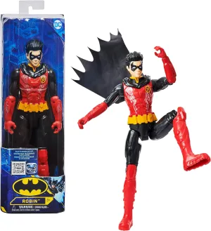 DC Comics Batman 12-inch Robin Action Figure (Red/Black Suit), Kids Toys for Boys Aged 3 and up