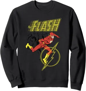DC Comics The Flash Vintage Speed Flashing Glitch Poster Sweatshirt