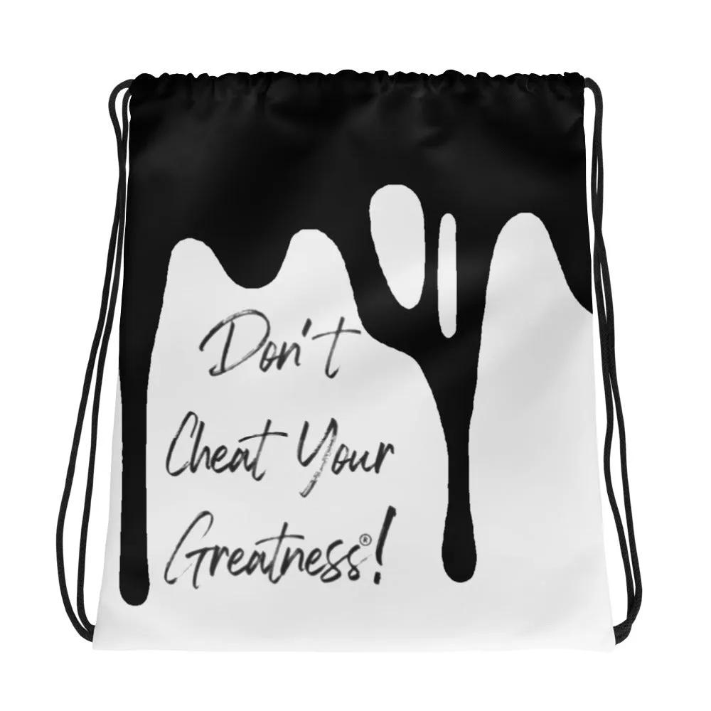 DCYG DRIP Black logo & White Drawstring bag