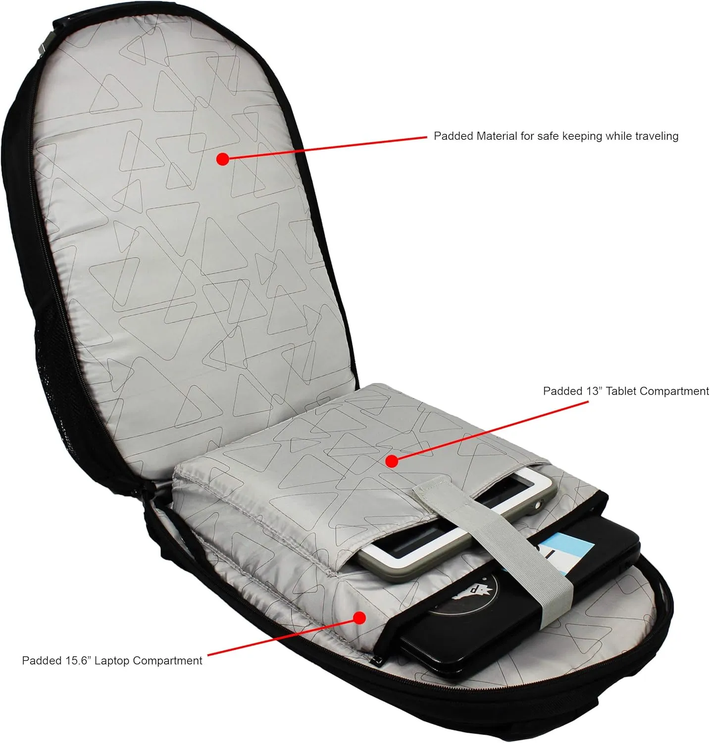 Dejuno Men's Commuter Backpack Checkpoint-Friendly Laptop Pocket, Heather Grey, 15.6-Inch