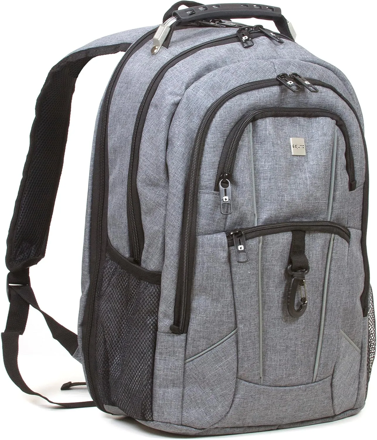 Dejuno Men's Commuter Backpack Checkpoint-Friendly Laptop Pocket, Heather Grey, 15.6-Inch