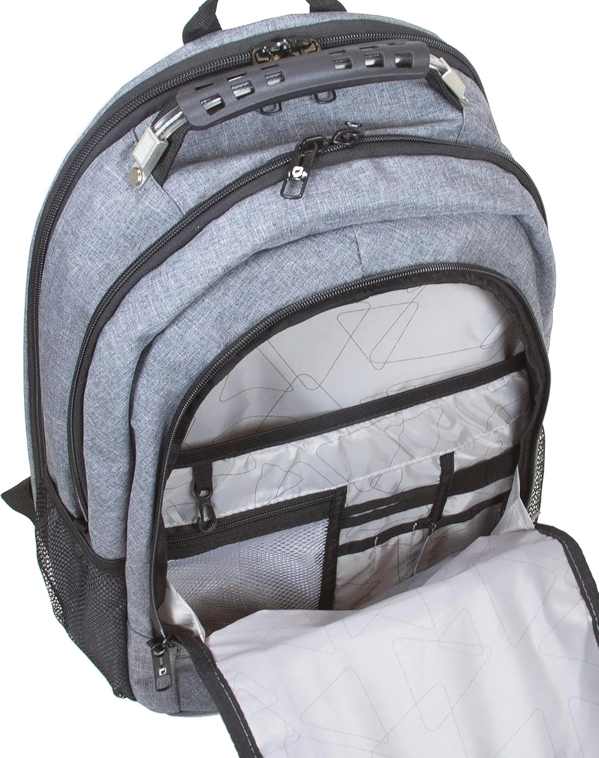 Dejuno Men's Commuter Backpack Checkpoint-Friendly Laptop Pocket, Heather Grey, 15.6-Inch