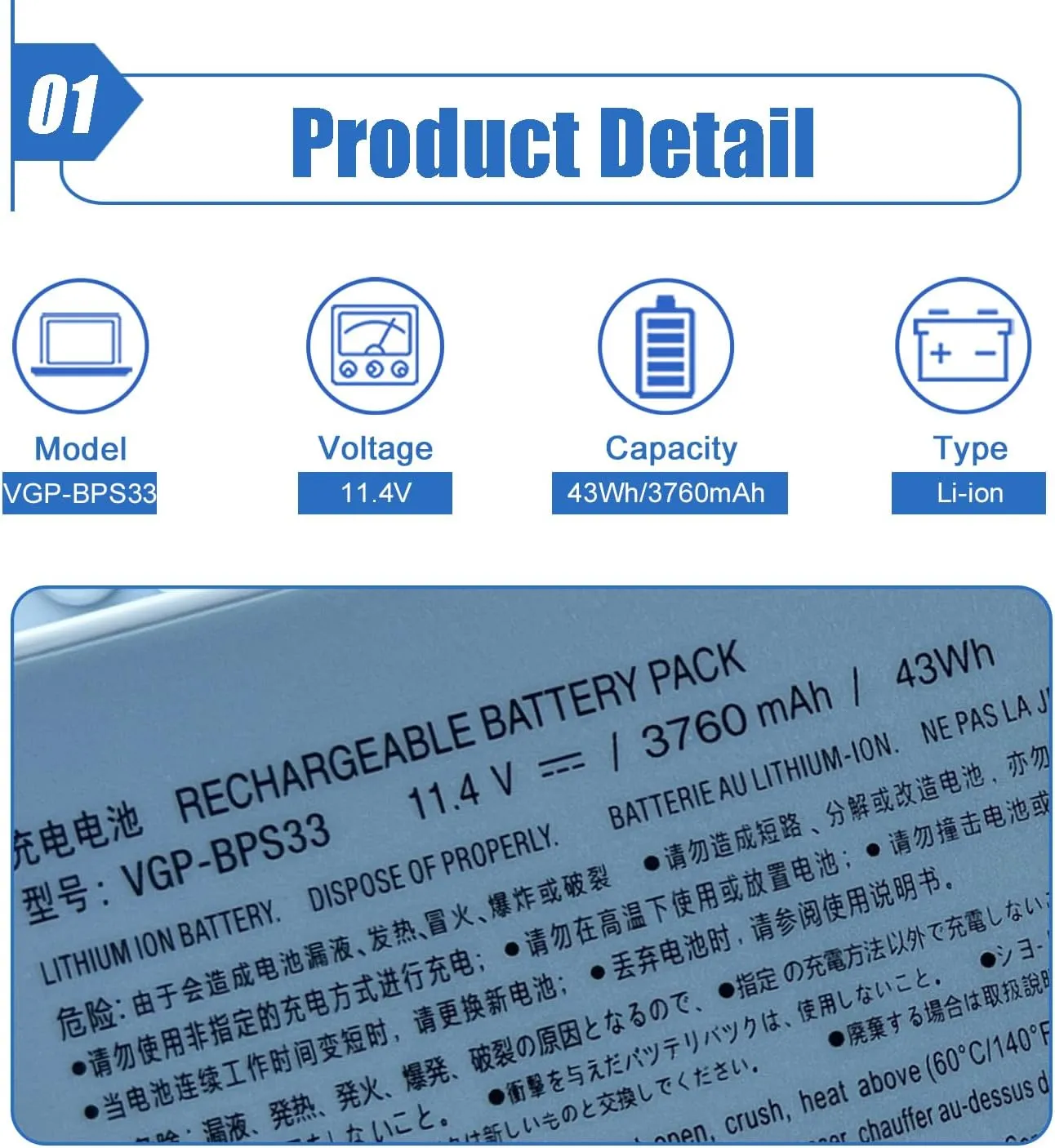 Dentsing VGP-BPS33 Replacement Battery Compatible with Sony Vaio Svt-14 Svt-15 T14 T15 Touchscreen Ultrabooks VAIO SVT14126CXS SVT14127CGS SVT14128CC SVT14127CG SVT14127CH Vaio SVT141A11L