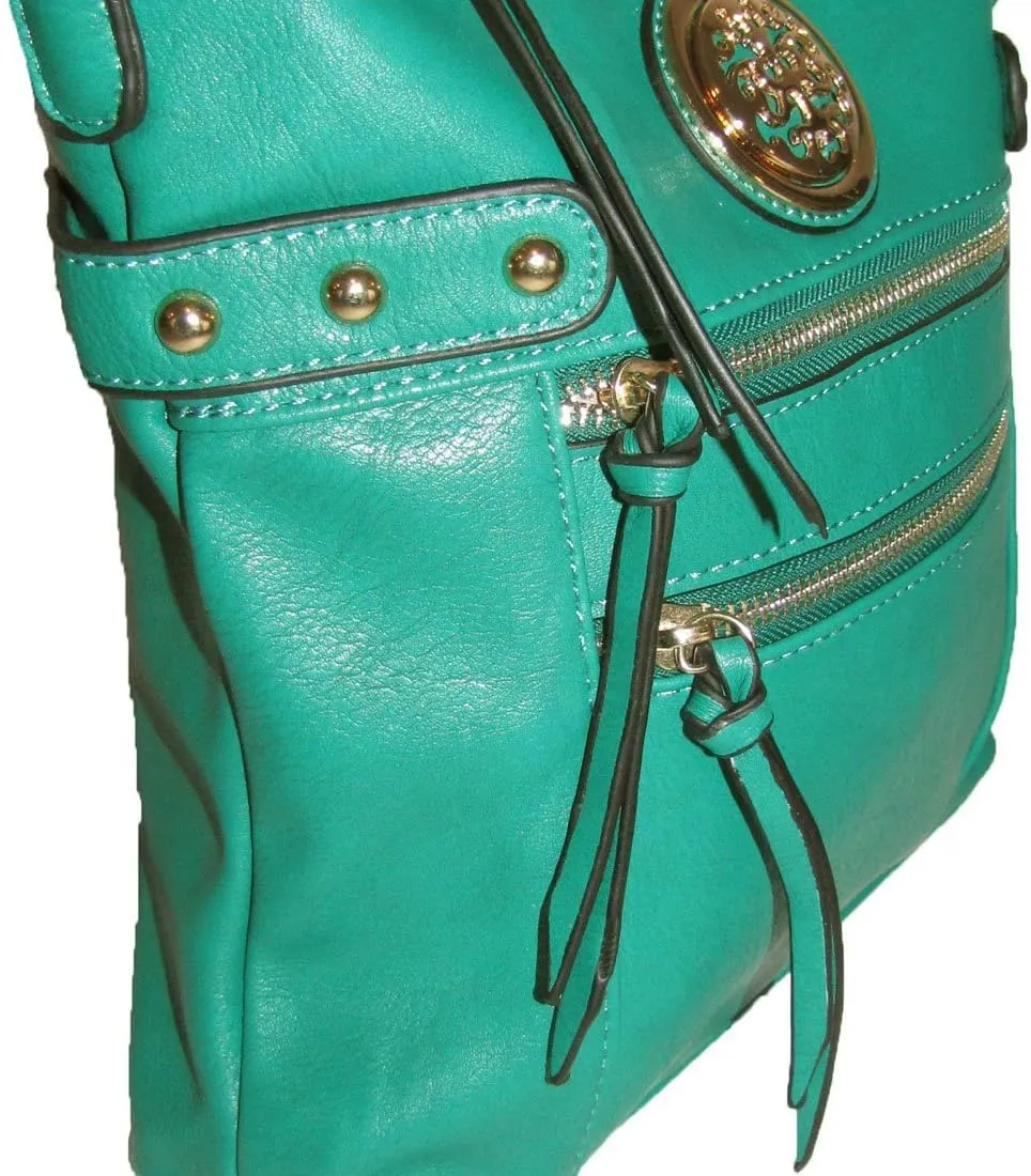 Designer Fortune Leaf Flora Logo Pockets Cross-body L Messenger Handbag Bag