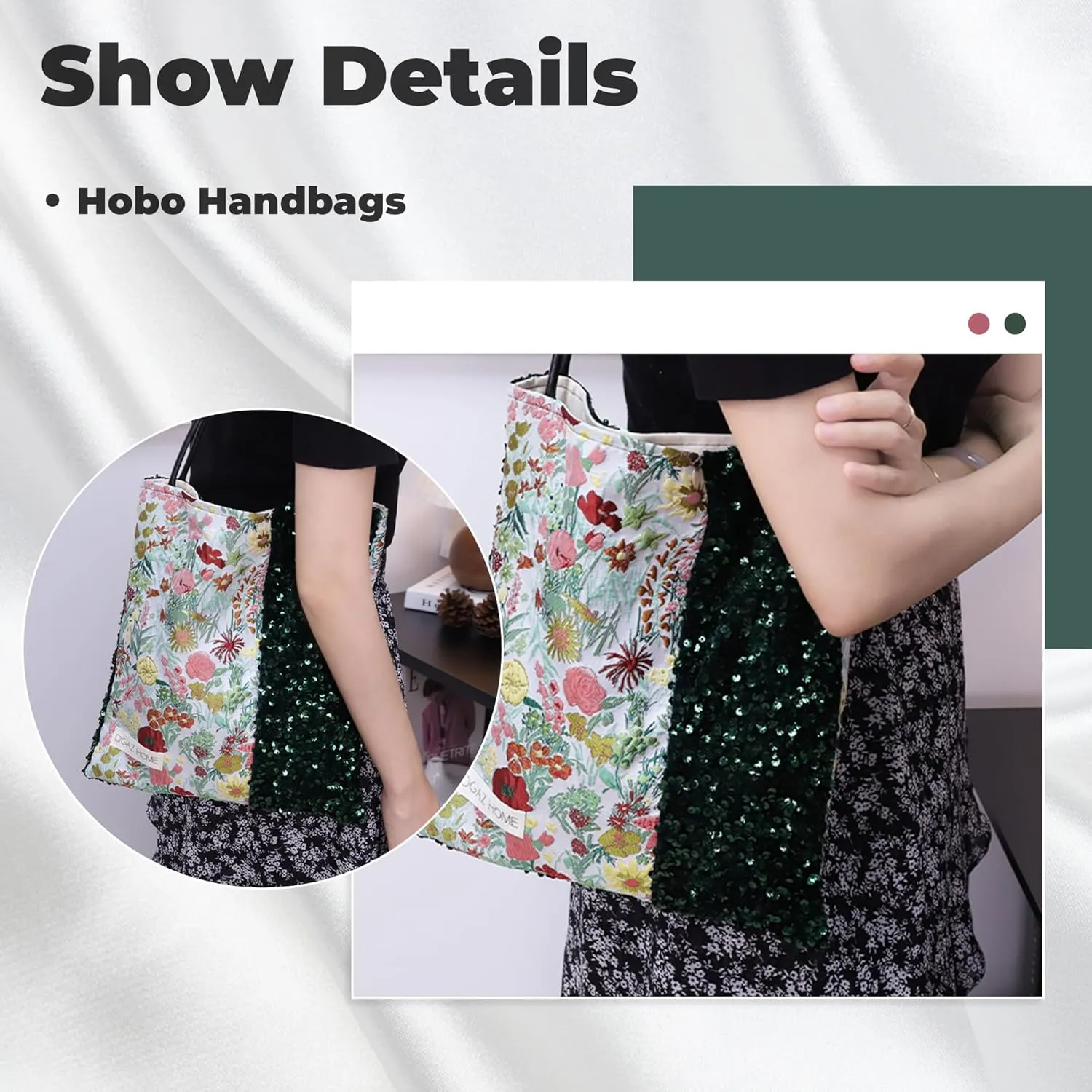 DGAZ Designer Hobo Bags for Women, Large Shoulder Bags, Luxury Tote Bag with Zipper