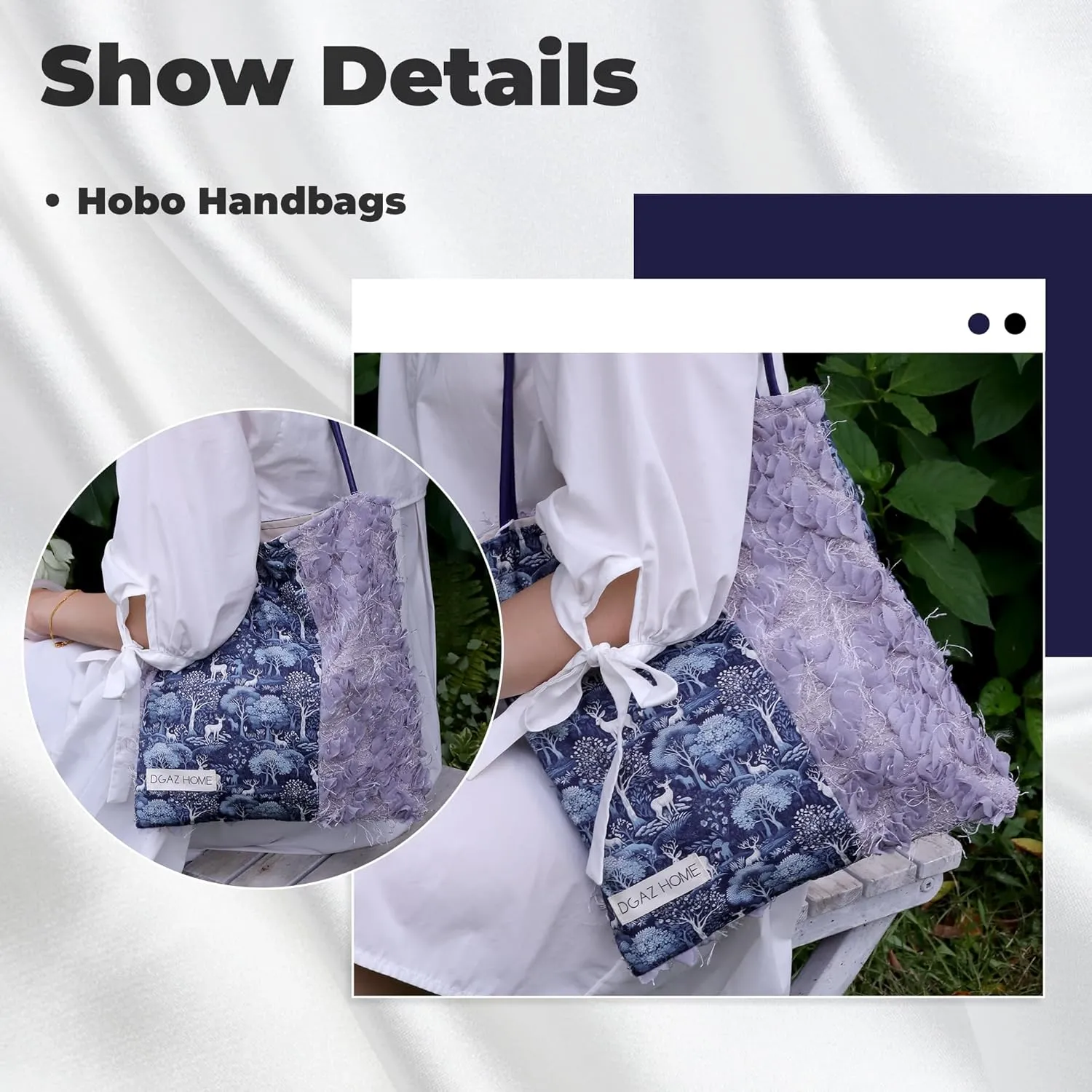 DGAZ Designer Hobo Bags for Women, Large Shoulder Bags, Luxury Tote Bag with Zipper