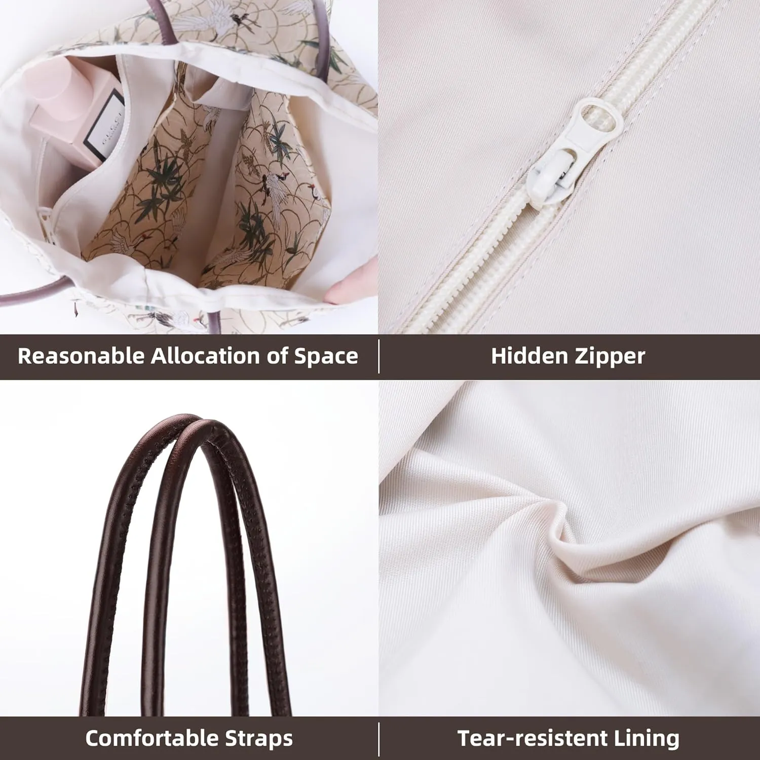 DGAZ Designer Hobo Bags for Women, Luxury Tote Bag with Zipper, Large Shoulder Bags