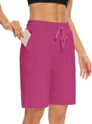 DIBAOLONG Womens Yoga Shorts Loose Comfy Drawstring Lounge Bermuda Shorts with 3 Pockets