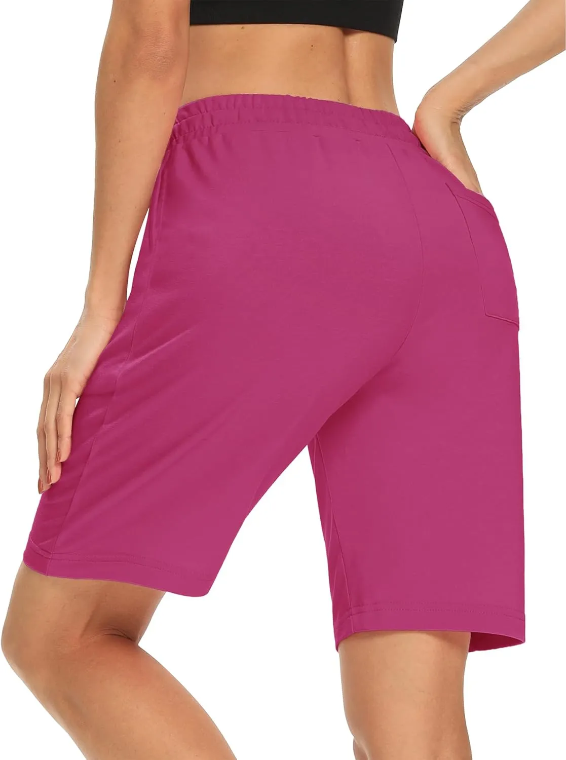 DIBAOLONG Womens Yoga Shorts Loose Comfy Drawstring Lounge Bermuda Shorts with 3 Pockets