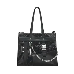 Dion Cultivator Black Patent Leather Handbag