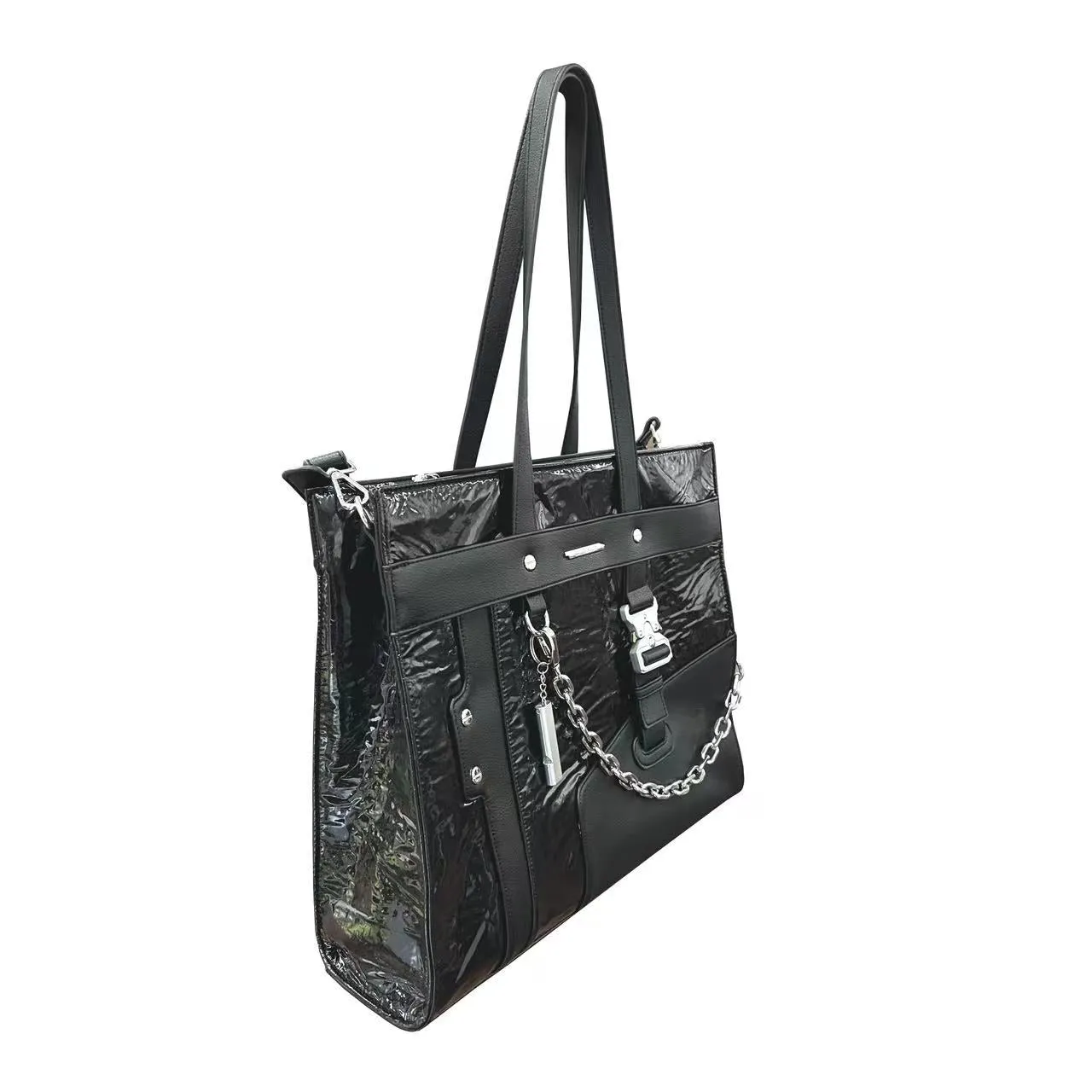 Dion Cultivator Black Patent Leather Handbag
