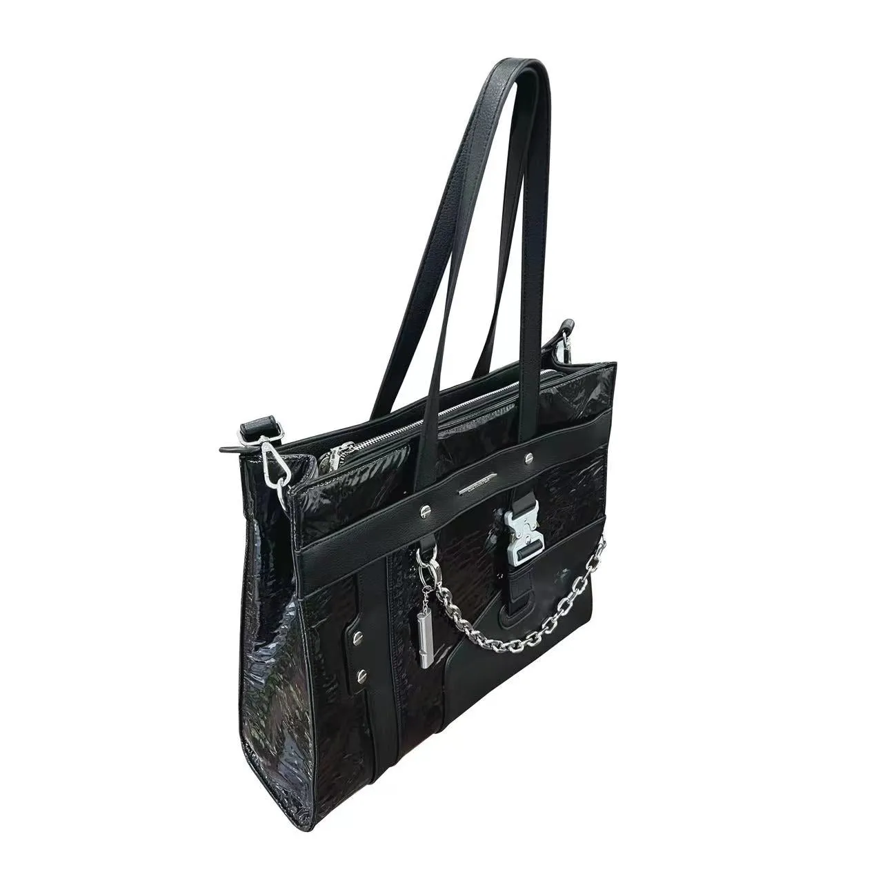 Dion Cultivator Black Patent Leather Handbag