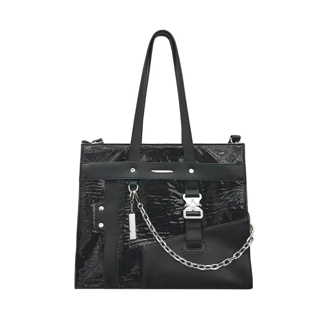 Dion Cultivator Black Patent Leather Handbag