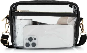 DOB SECHS Clear Crossbody Purse Bag - Clear Messenger Bag for Stadium Concerts & Sporting Events