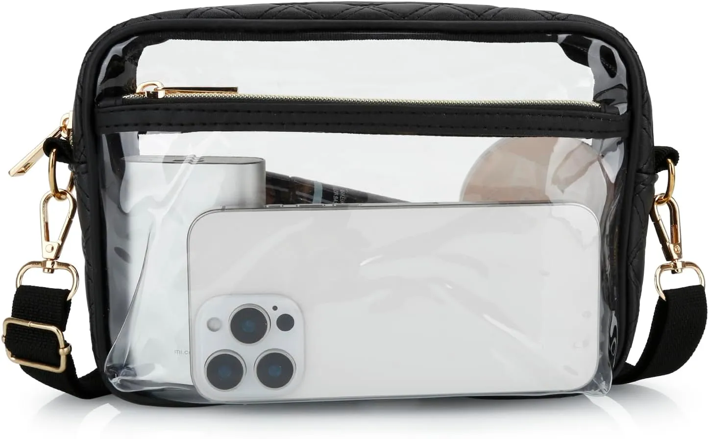 DOB SECHS Clear Crossbody Purse Bag - Clear Messenger Bag for Stadium Concerts & Sporting Events