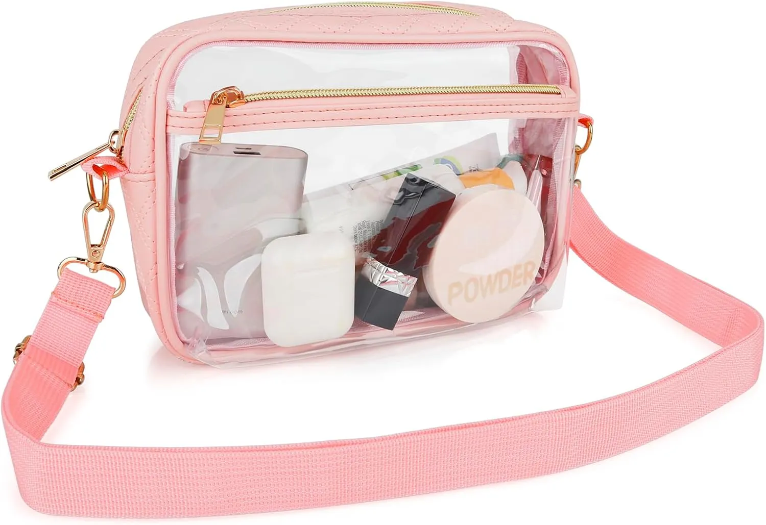 DOB SECHS Clear Crossbody Purse Bag - Clear Messenger Bag for Stadium Concerts & Sporting Events