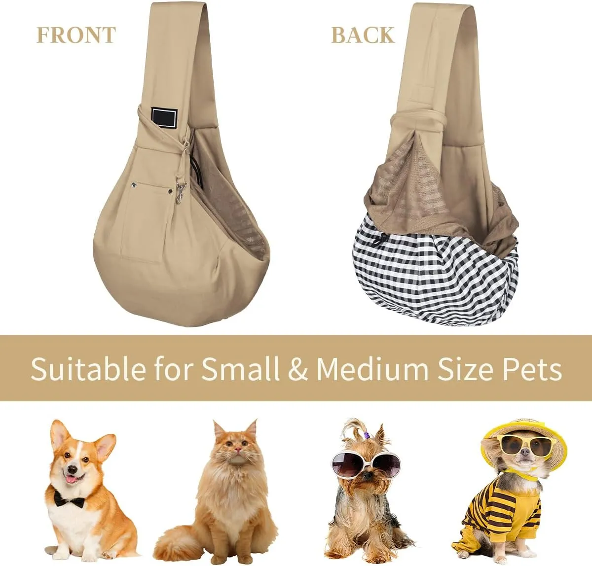 Dog and Cat Universal Messenger Bag Strap Outdoor Travel Small and Medium-Sized Pet Supplies with Net Bag and Portable Bag