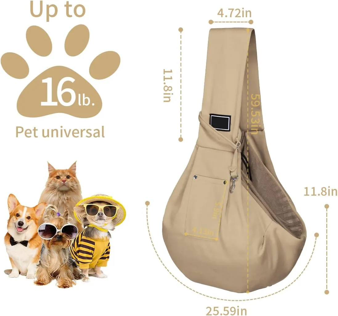 Dog and Cat Universal Messenger Bag Strap Outdoor Travel Small and Medium-Sized Pet Supplies with Net Bag and Portable Bag