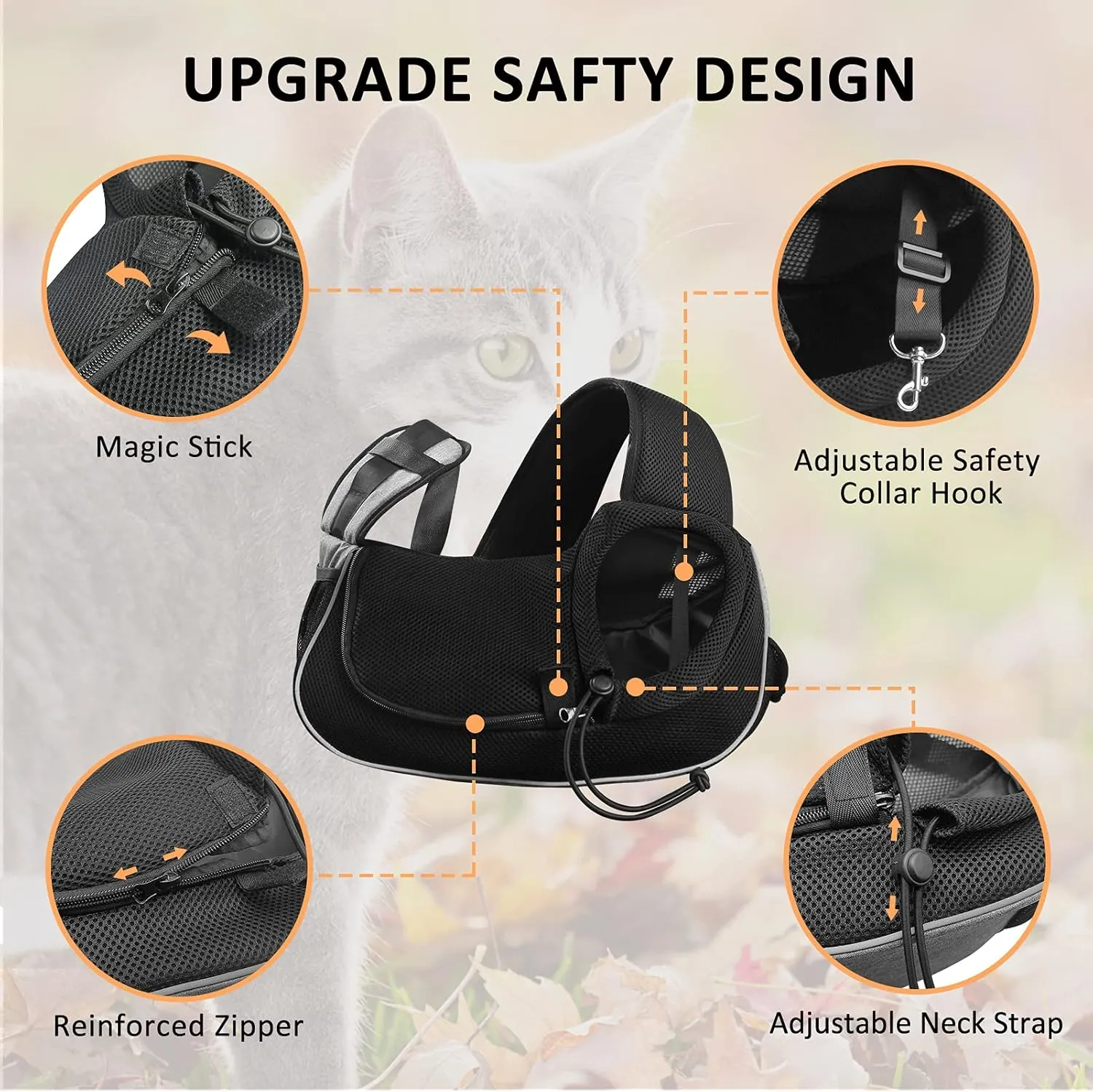 Dog Carrier for Small Dog Travel Pet Carrier Hands Free Pet Sling Puppy Cat Carrier Pets Crossbody Bag Up to 5 lbs Dog Accessories Breathable & More Pockets Grey