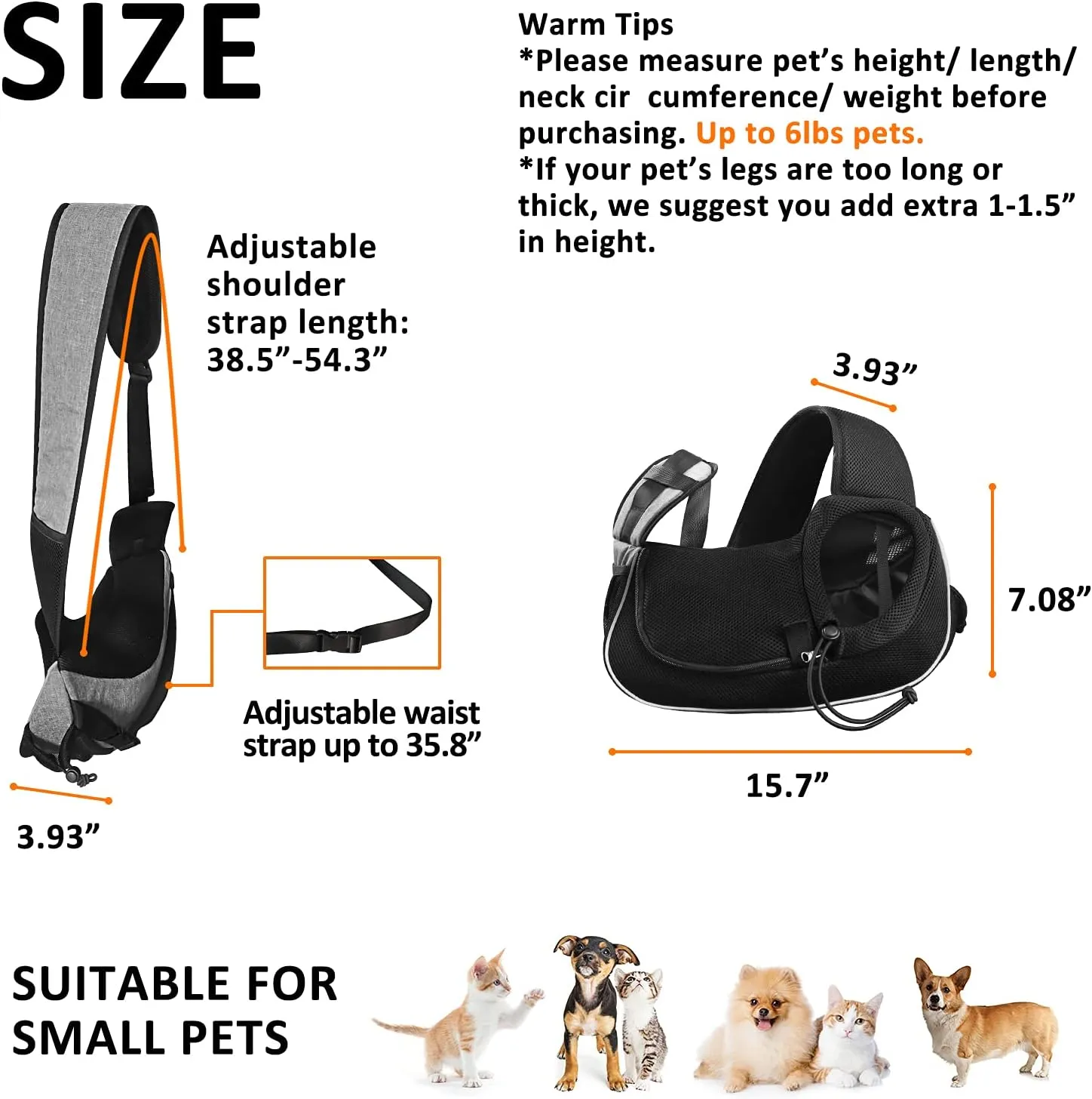 Dog Carrier for Small Dog Travel Pet Carrier Hands Free Pet Sling Puppy Cat Carrier Pets Crossbody Bag Up to 5 lbs Dog Accessories Breathable & More Pockets Grey