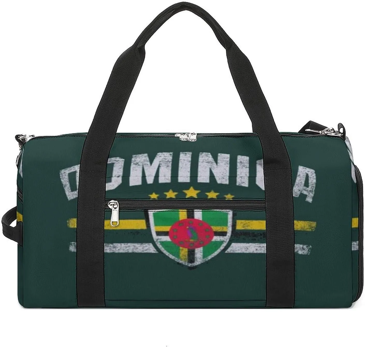 Dominica Flag Gym Bag-Workout Organizer with Water Resistant Compartments for Gym Lovers, style-24-6