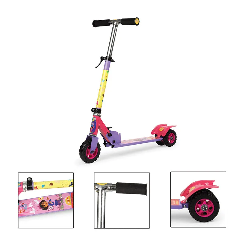 Dora Scooter Square | Kids Scooter | Adjustable & Foldable Scooter | Skateboard Scooter | Rear Brake Scooter for kids | For Kids age 5  years
