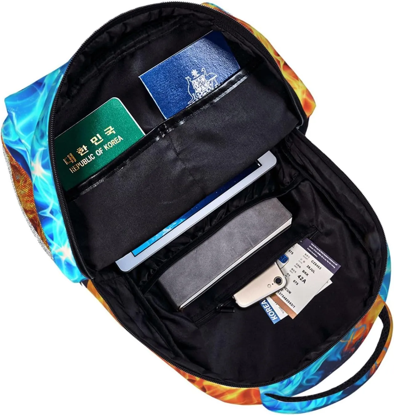 Dragon Backpack for Boys Girls Red Blue Fire Bookbags Lightweight Adjustable Elementary Middle High School Bags for Kids Children Teenagers Travel Daypack Cool Lightning Galaxy Backpacks Gifts