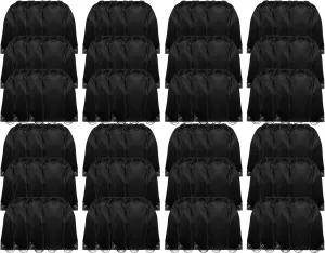 Drawstring Backpack, 72 Pcs String Bags, Cinch Bags for Sport and Gym, Black