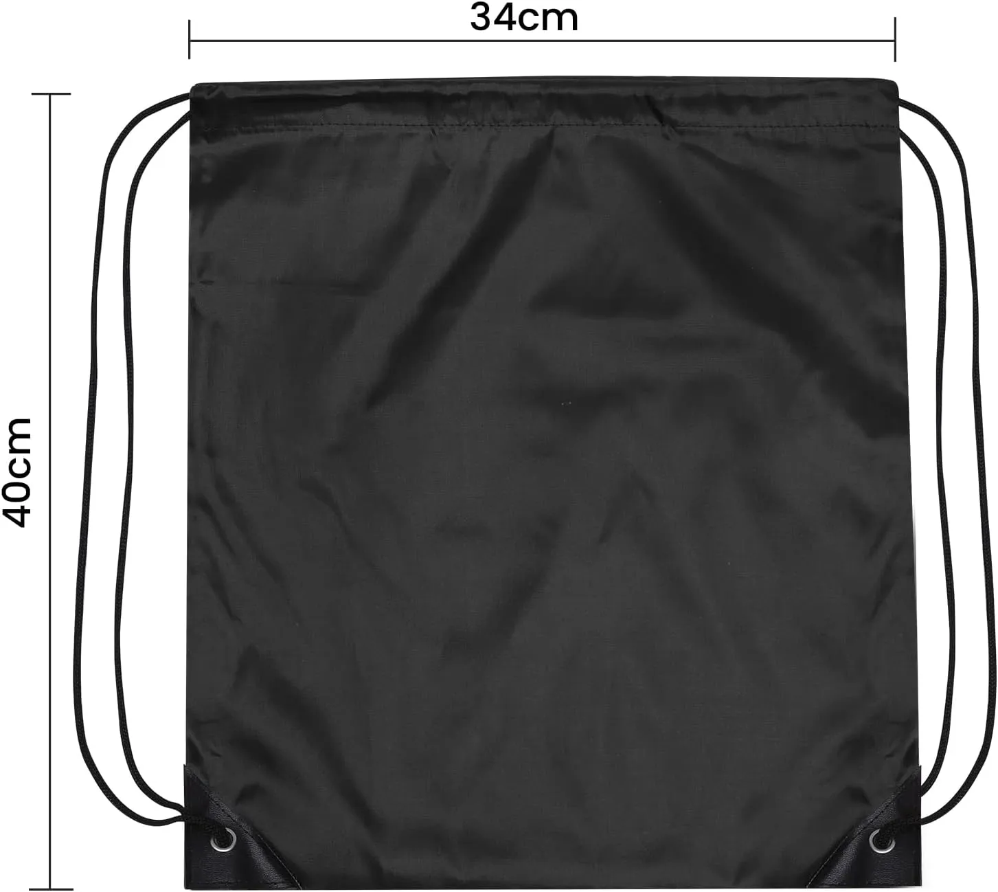 Drawstring Backpack, 72 Pcs String Bags, Cinch Bags for Sport and Gym, Black
