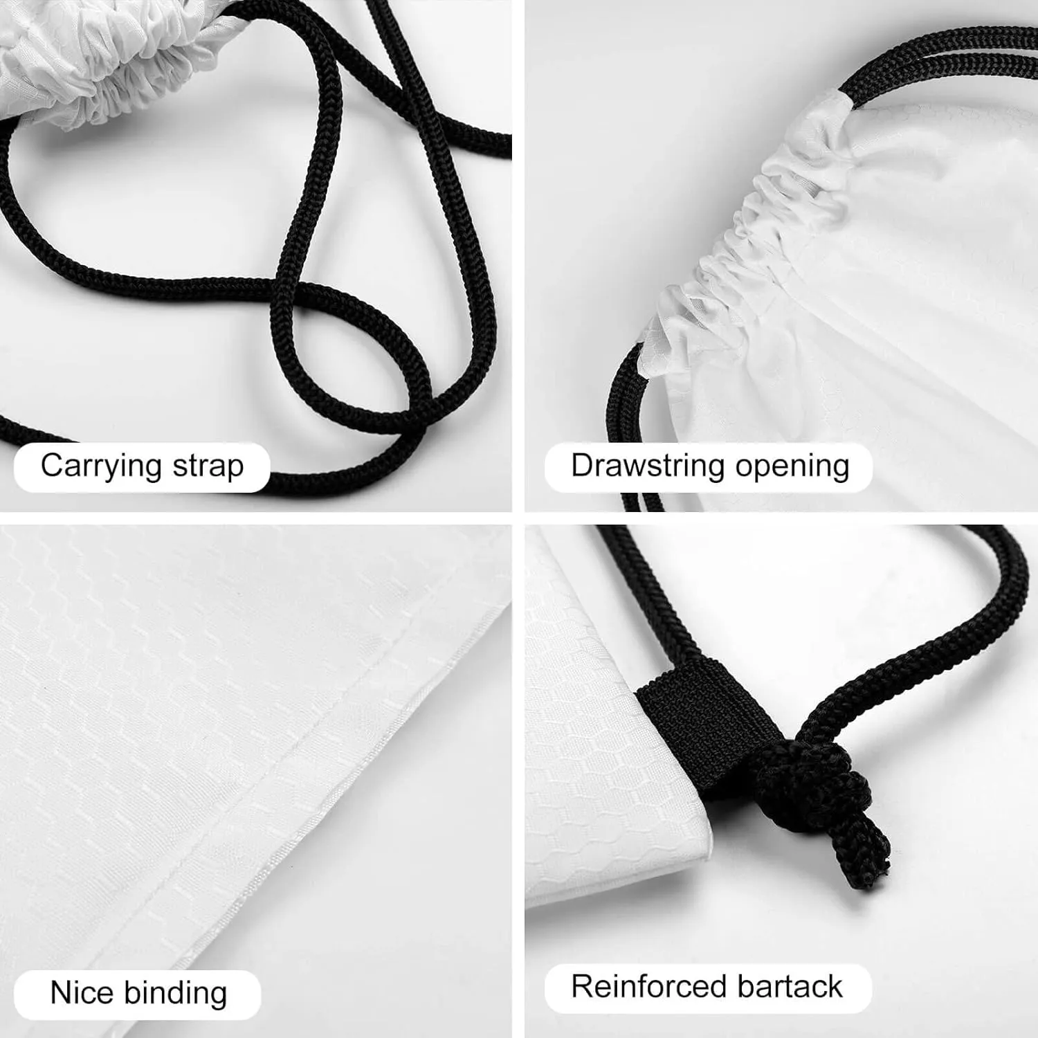 Drawstring Backpack, Adjustable Waterproof Gym Storage Sackpack, Cute Cartoon Hippo Foldable Sports Tote Bag for Women Men