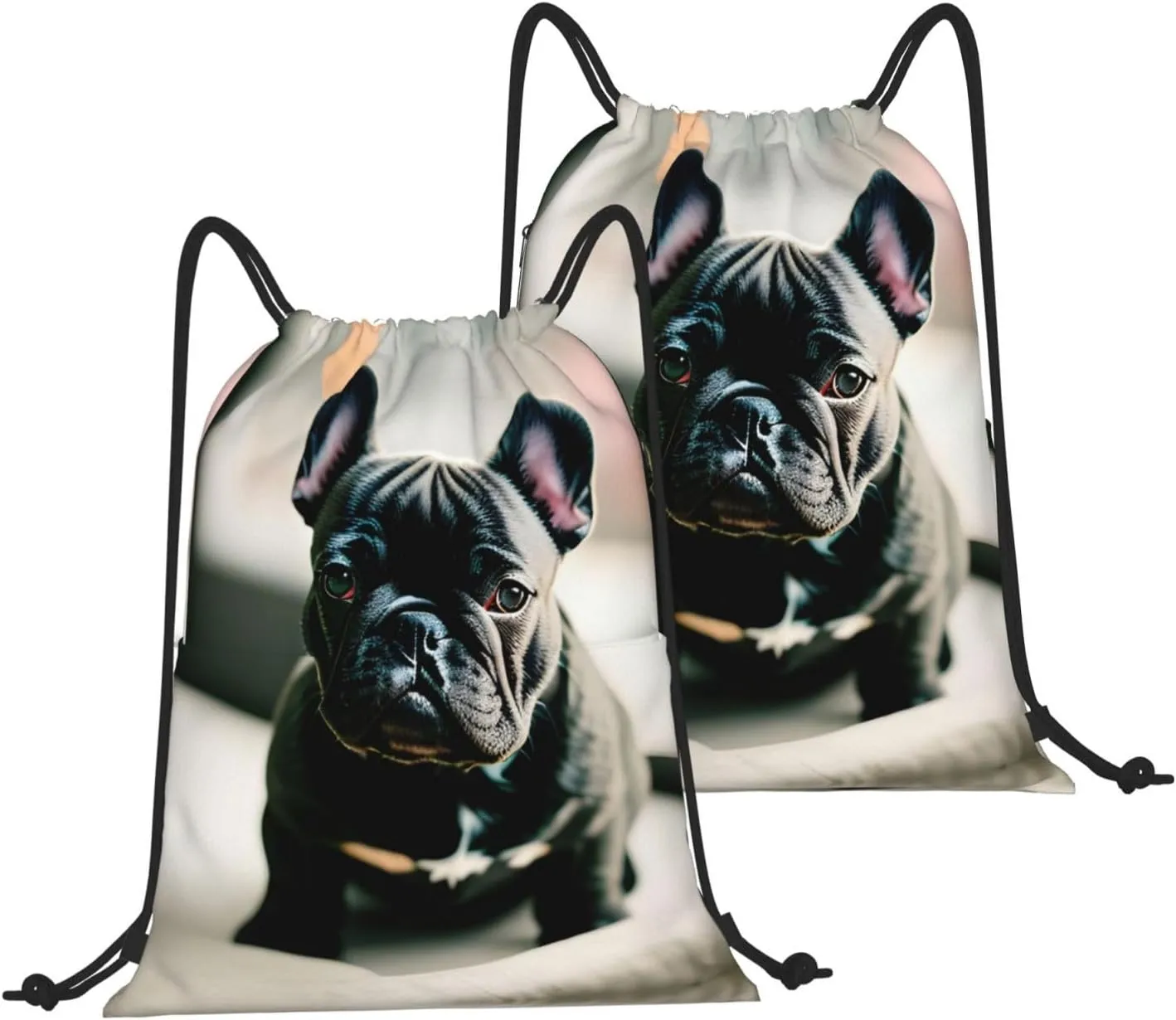 Drawstring Backpack for women,Versatile drawstring bag,Water-Resistant Cinch Bag,Gym sackpack-Adorable French Bulldog