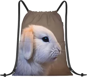 Drawstring Backpack for women,Versatile drawstring bag,Water-Resistant Cinch Bag,Gym sackpack-cry rabbit