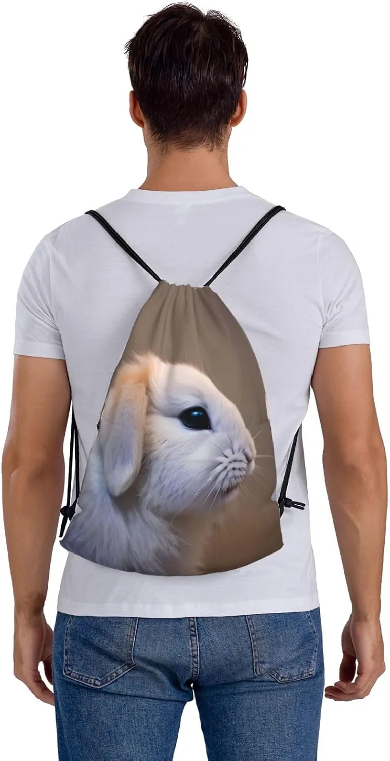 Drawstring Backpack for women,Versatile drawstring bag,Water-Resistant Cinch Bag,Gym sackpack-cry rabbit