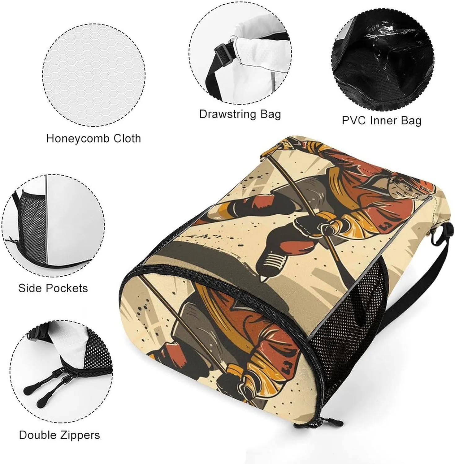Drawstring Backpack Gym Drawstring Bag for Men Athlete Cartoon Image Draw String Bags Gym Bag Cinch Bag