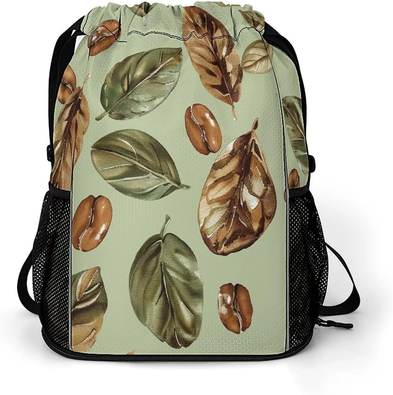 Drawstring Backpack Gym Drawstring Bag for Men Beans And Leaves Draw String Bags Gym Bag Cinch Bag
